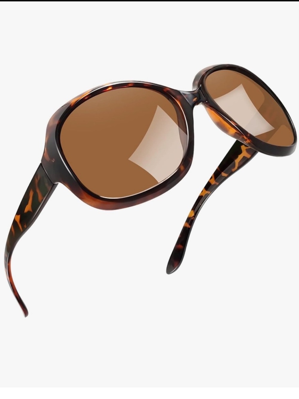Tortoiseshell Oversized Women’s Sunglasses - Brown Lenses
